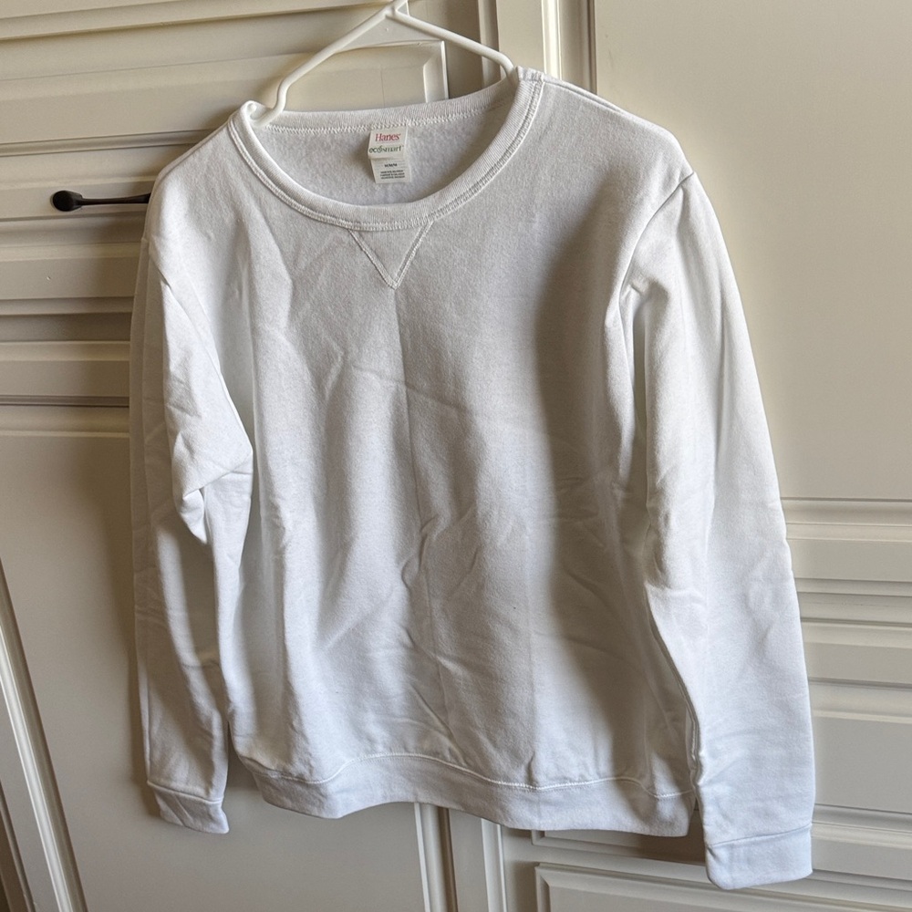 Hanes Classic White Crewneck Sweatshirt